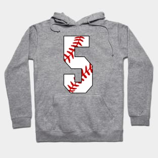 Baseball Number 5 #5 Baseball Shirt Jersey Favorite Player Biggest Fan Hoodie